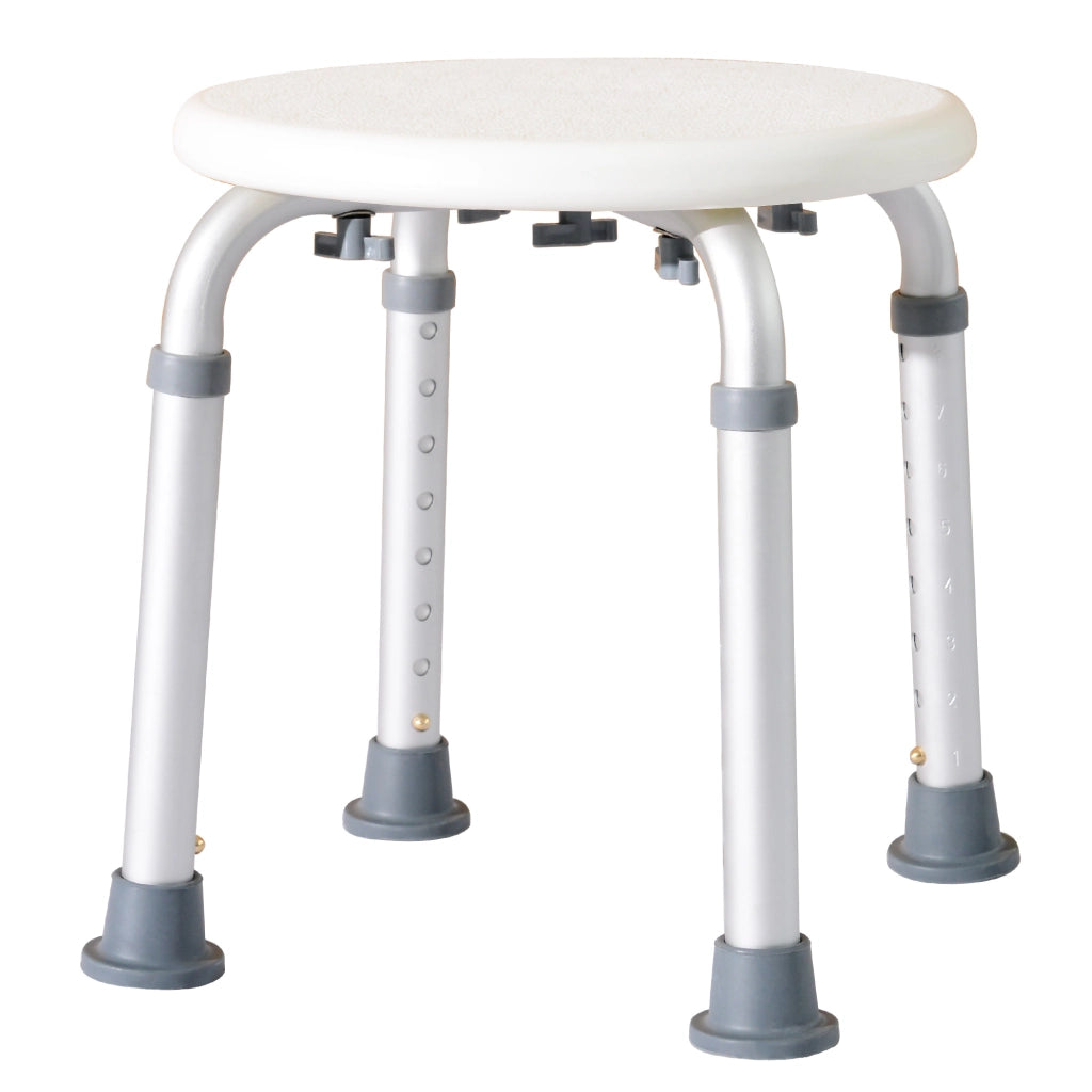 Sgabello da Doccia Regolabile in Altezza ¨C zephmum ¨C Bianco 32.5x41x35.5-54 cm