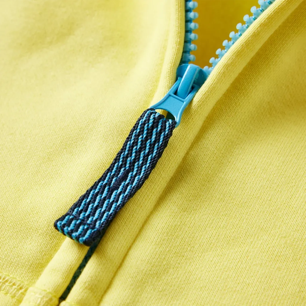 Felpa con Cappuccio e Cerniera per Bambini Giallo Chiaro 128