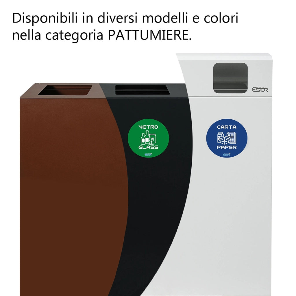 Mobile per Raccolta Differenziata 3 Scomparti 180 L 90x30x96 cm in Acciaio Verniciato Corten
