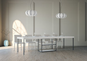 Consolle Allungabile 90-300x40x77 cm in Nobilitato Bianco