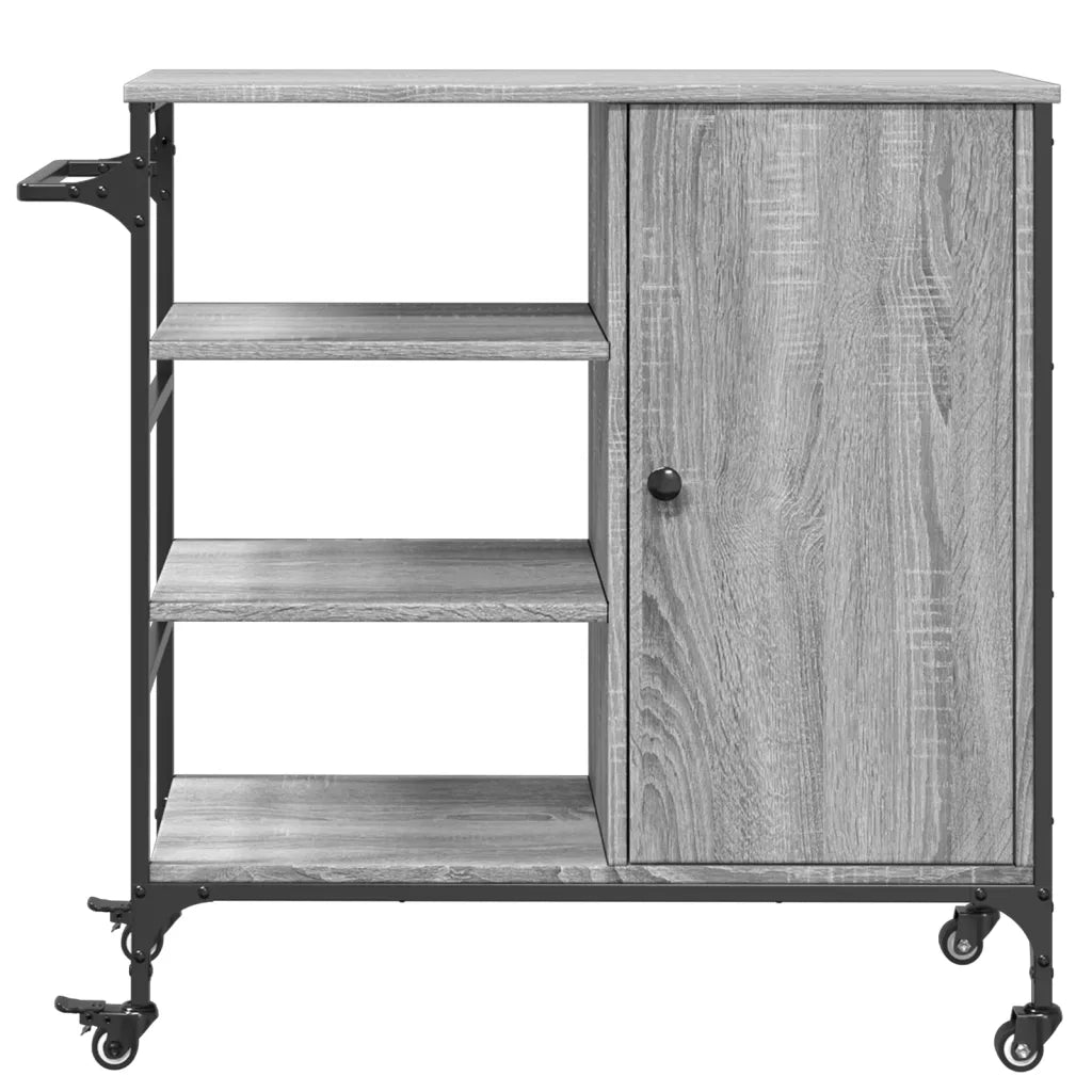 Carrello da Cucina-Scaffale per Cucina Grigio Sonoma 87,5x38,5x84,5 cm Multistrato