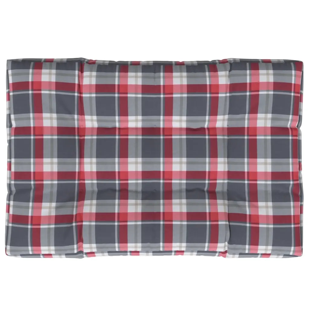Cuscino per Pallet a Quadri Rossi 120x80x12 cm in Tessuto 314421