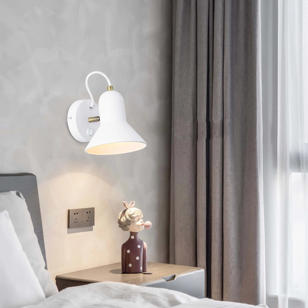 Applique Astama bianca 1xE27 con interruttore Light Prestige