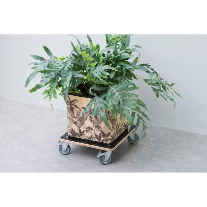 Nature Square carrello portavasi 38x38 cm legno nero 446407