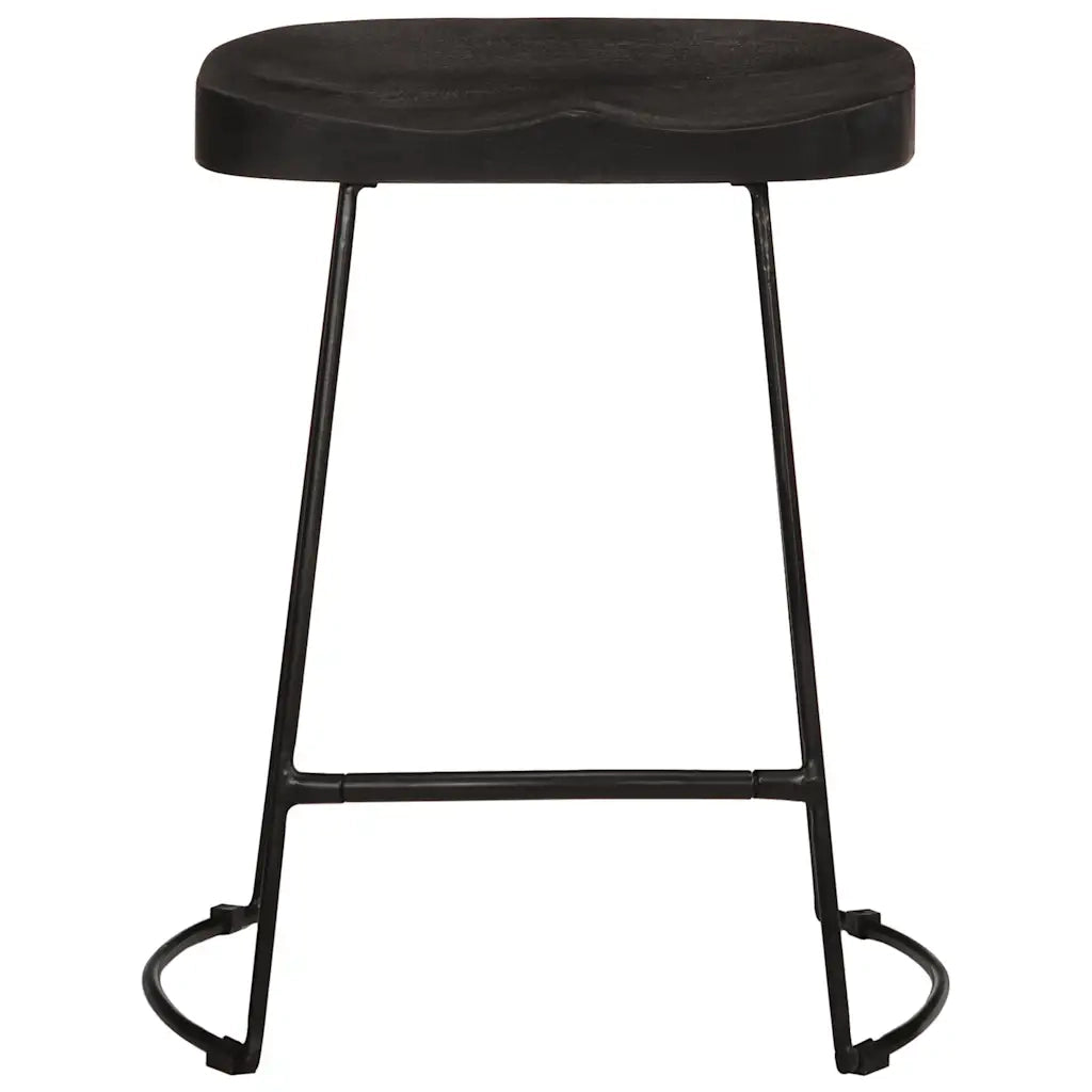 Sgabelli da Bar 2 pz Neri 46x38x52 cm Legno Massello di Mango 4013529