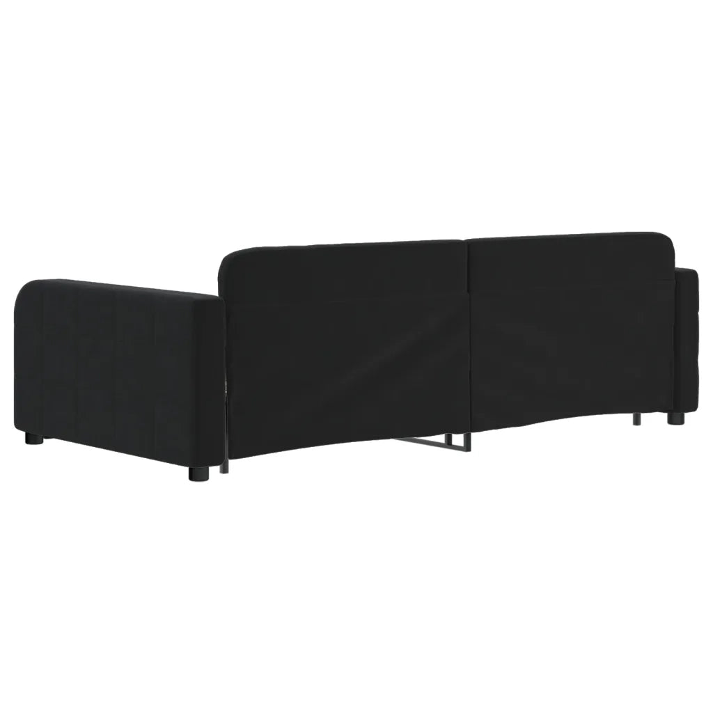 Divano Letto con Letto Estraibile Nero 100x200 cm in Velluto 3196940