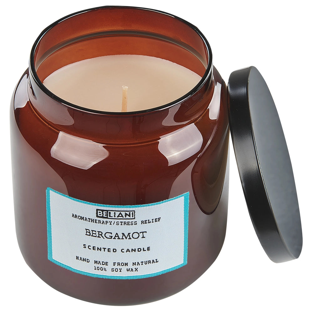 Set di 2 candele profumate multicolore 100% cera di soia stoppino di cotone vetro alimentare fragranza fresca bergamotto/cocco