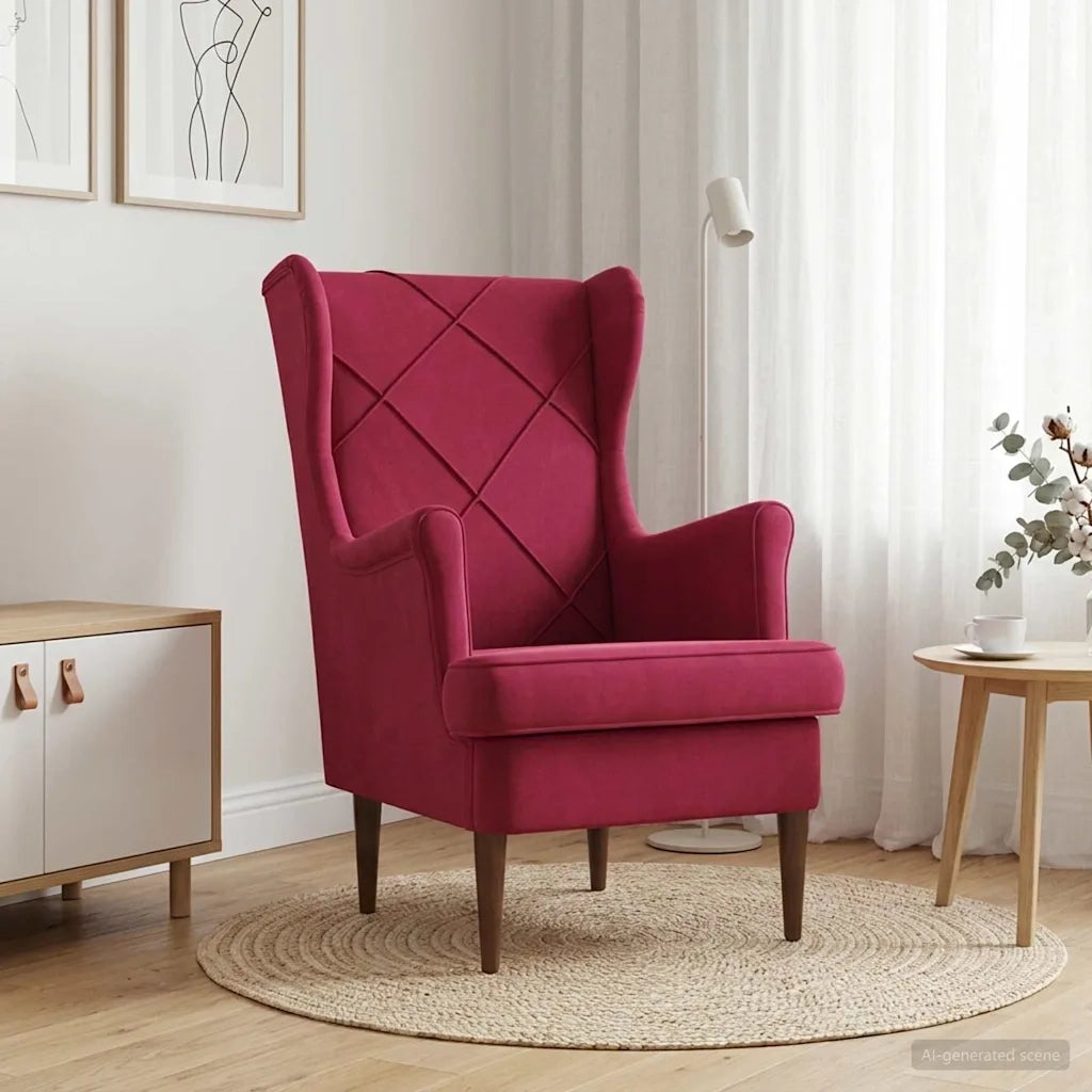 Divano Sedia-Poltrona Rosso Vino Velluto 340404