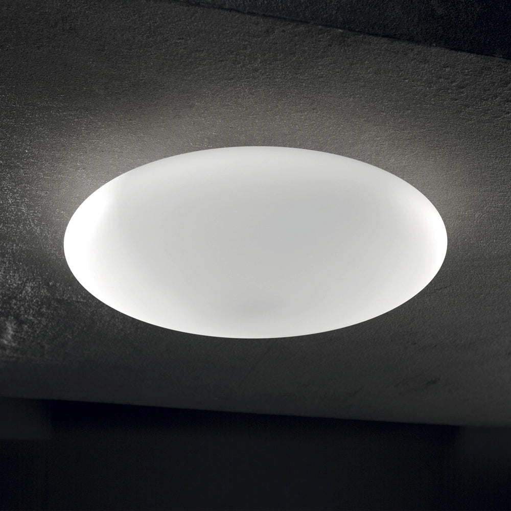 Plafoniera Moderna Smarties Vetro Bianco 1 Luce E27
