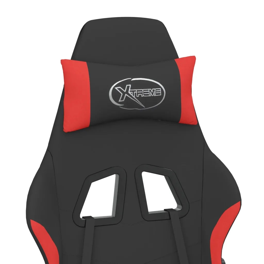 Sedia da Gaming | Sedia da e-sports con Poggiapiedi Rosso e Nero in Tessuto