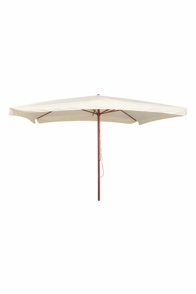 OMBRELLONE RETTANGOLARE IN LEGNO mt 3 x 4 - palo mm 48 - 8 stecche - bianco  - LIF