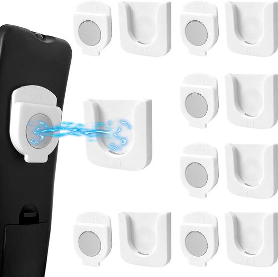 Sostegno magnetico per telecomandi - 6 pezzi - supporto per parete senza fori - bianco