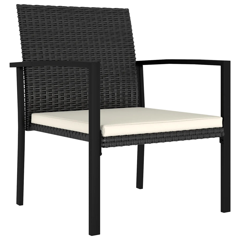 Set da Pranzo da Giardino 5 pz in Polyrattan Nero 3065706