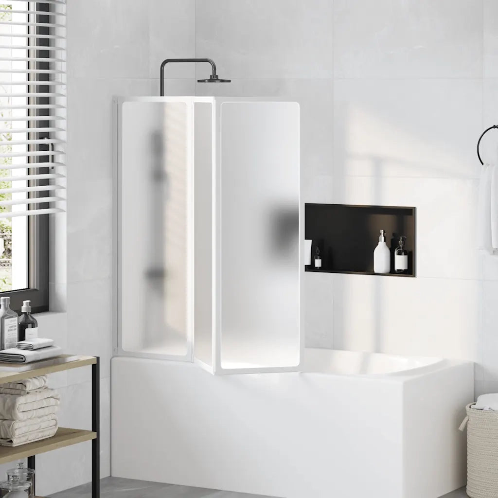 Parete per Doccia e Vasca Bagno 117x120cm 3 Pannelli Pieghevole 140784