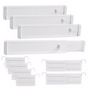 Set di 4 distributori di carico, distributori di carico in plastica regolabili, per lunghezza interna 33-58,5 cm, altezza 6,4 cm, sistema di archiviazione regolabile, per armadio, comò, cassettiera, cameretta, cucina, ufficio