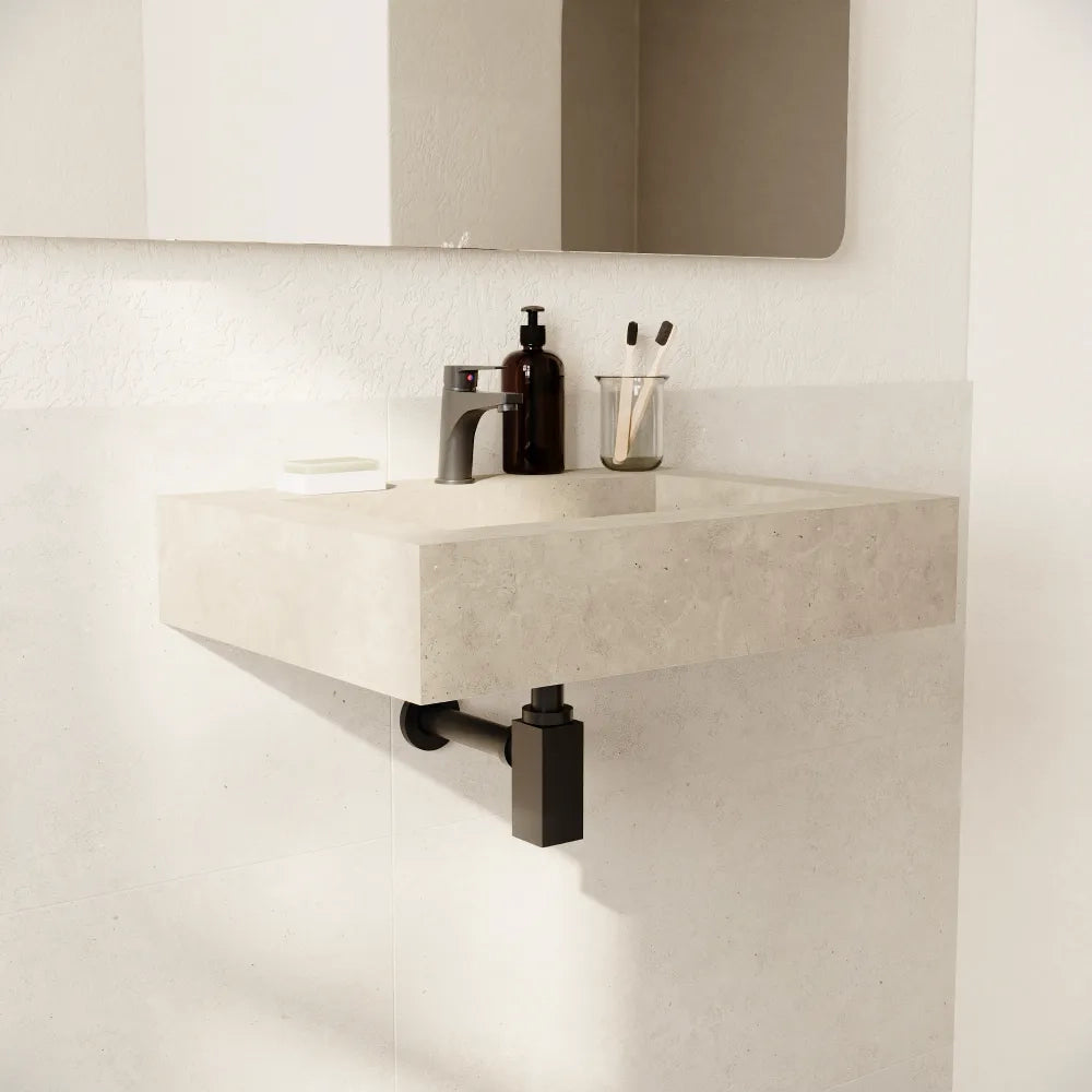 Lavabo sospeso in hpl 70cm effetto cemento | Baikal