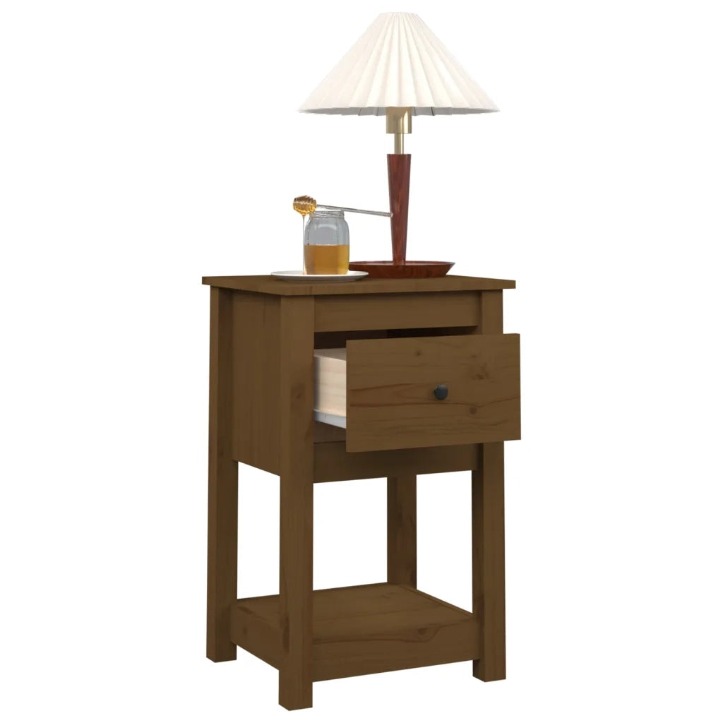 Comodini 2 pz-Set di 2 Tavolino da notte Ambra 40x35x61,5 cm in Legno Massello di Pino 712160