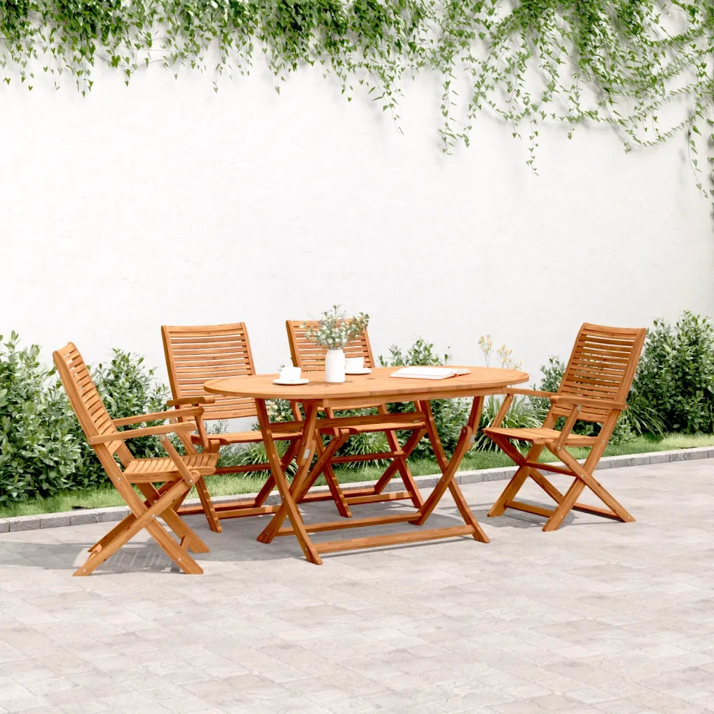 Sedie Giardino Pieghevoli 4 pz | Sedie da Esterno 57x66x95cm Legno Massello Acacia
