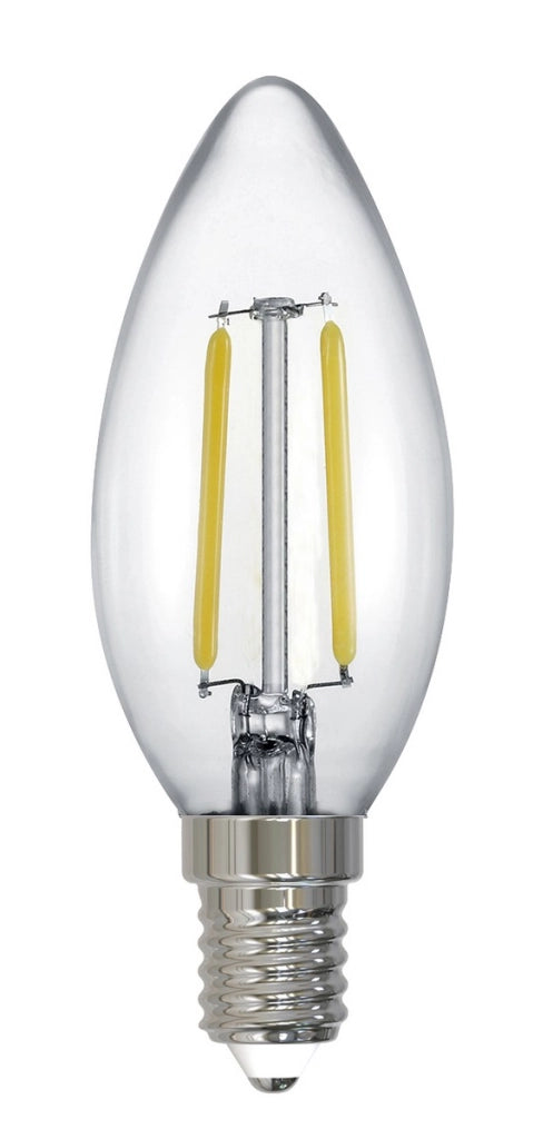 Lampadina LED candela E14 2W 2700K trasparente Trio