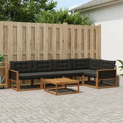 Set di divani da esterno con cuscino 6 pcs Naturale e Nero 3381432