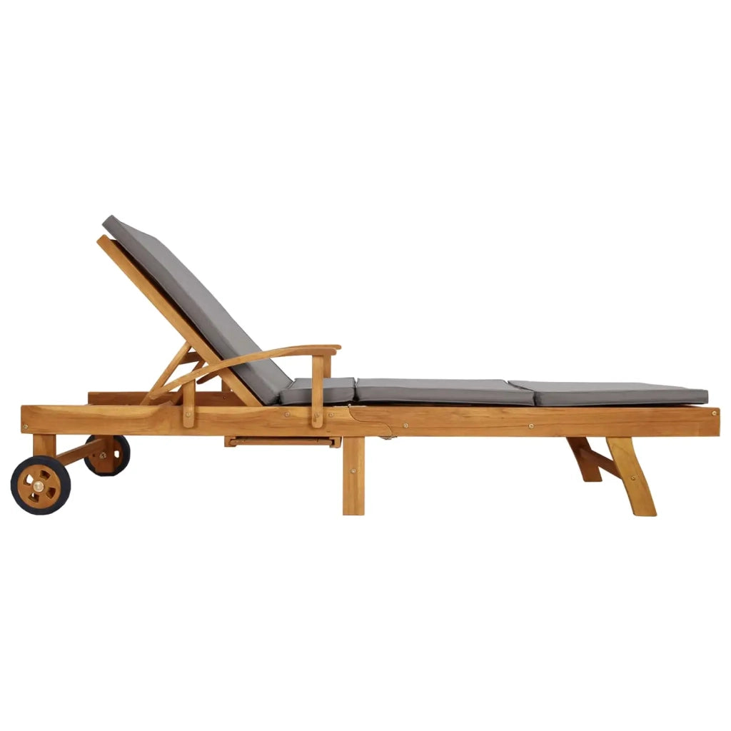 Lettino da sole 100% Poliestere Teak Solido