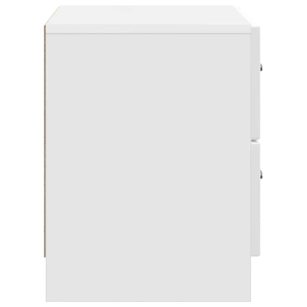 Comodino | Armadio da Notte | Mobiletto da notte con cassetto Bianco Lucido 62 x 34,5 x 44,5 cm