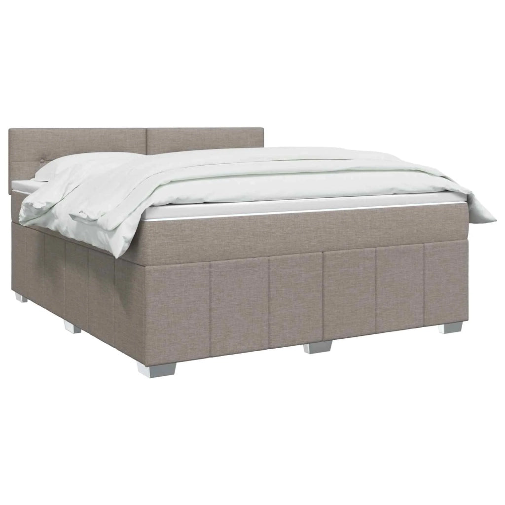 Letto box spring con materasso Tortora 160 x 200 cm Tessuto 3451252