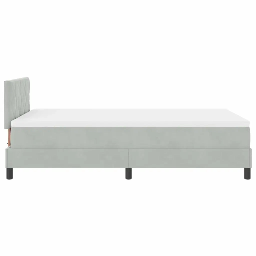 Letto a Sorgente LED con led Grigio chiaro 120 x 200 cm Velluto 3342710