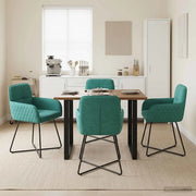Sedie da pranzo 4 pz Velluto Turchese 59 x 56,5 x 86 cm 3428217