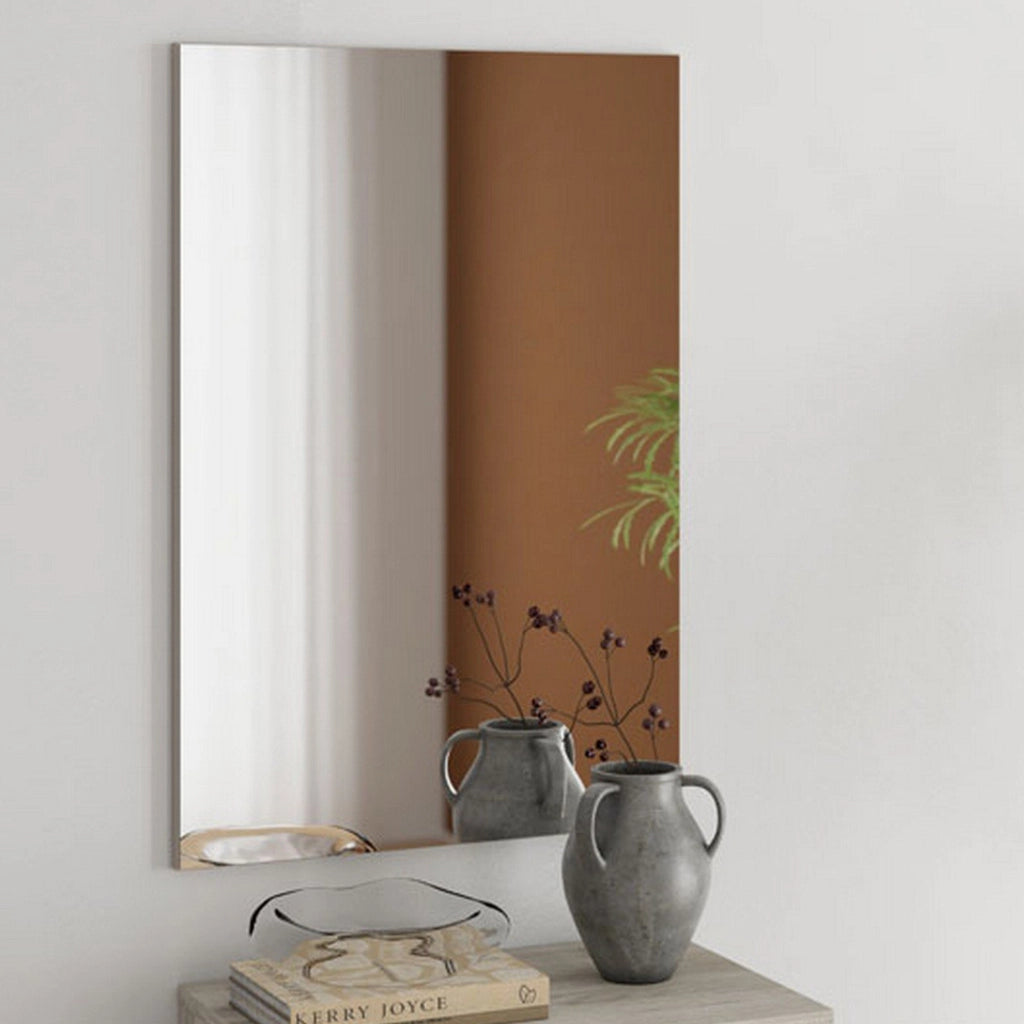 Telgate, Specchio kit Fissaggio a Muro Incluso, 54.5x80.5h cm Beige