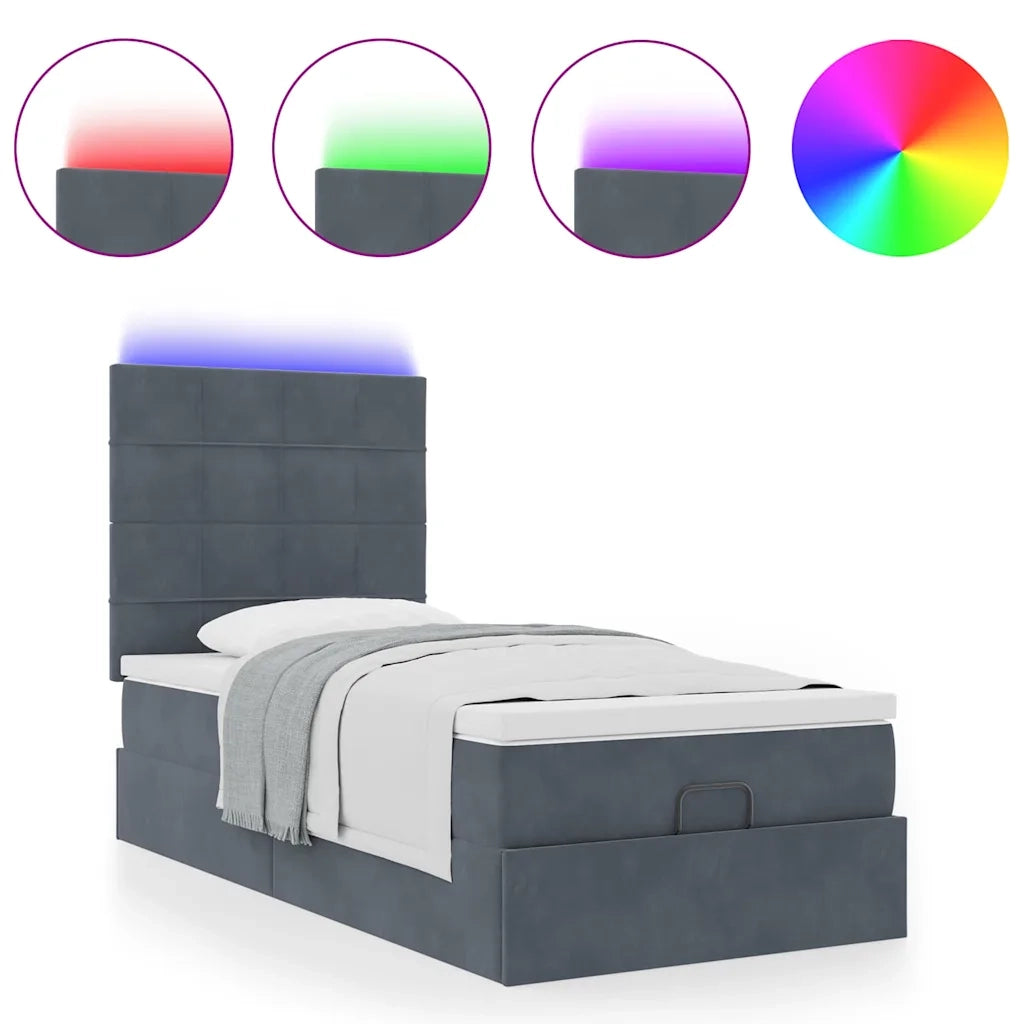 Struttura Letto Pouf con Materassi 90x200 cm in Velluto 3314295