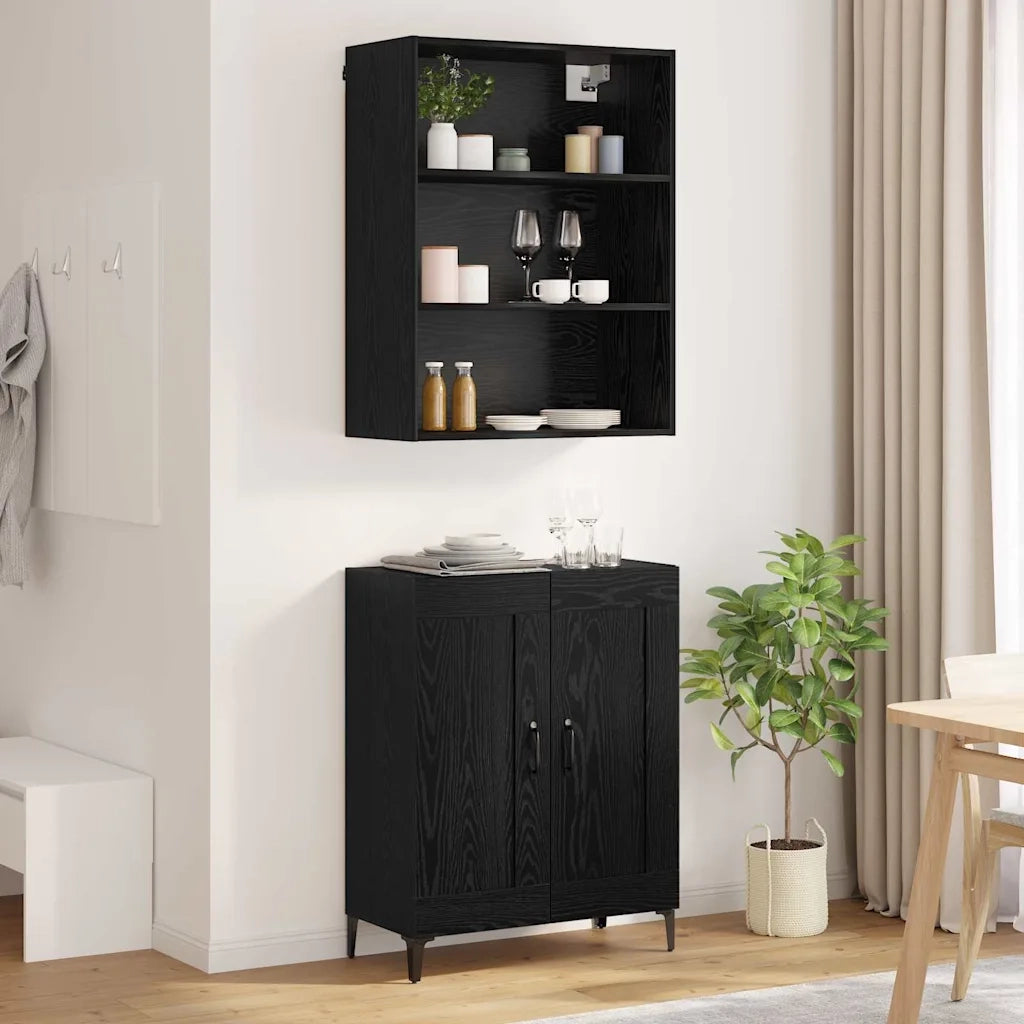 Credenza 2 pz Rovere nero 69,5 x 34 x 180 cm 3403591