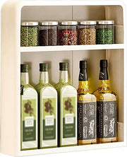 Scaffalatura da parete per contenitori di spezie da cucina senza foratura - Scaffalatura multi strati per spezie da cucina per cucina e bagno.