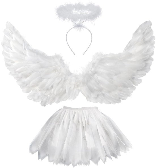Costumi per Bambine 80 cm - Costume Decorativo - Set di Ali con Halo - Cintura Regolabile - Ali Flessibili - Ali del Costume