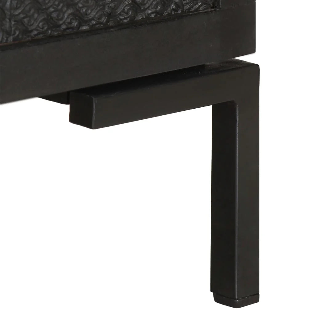 Buffet credenza cassettiera armadio mobile contenitore organizer per cucina soggiorno salotto 115 x 30 x 76 cm legno massello di mango nero 02_0029526