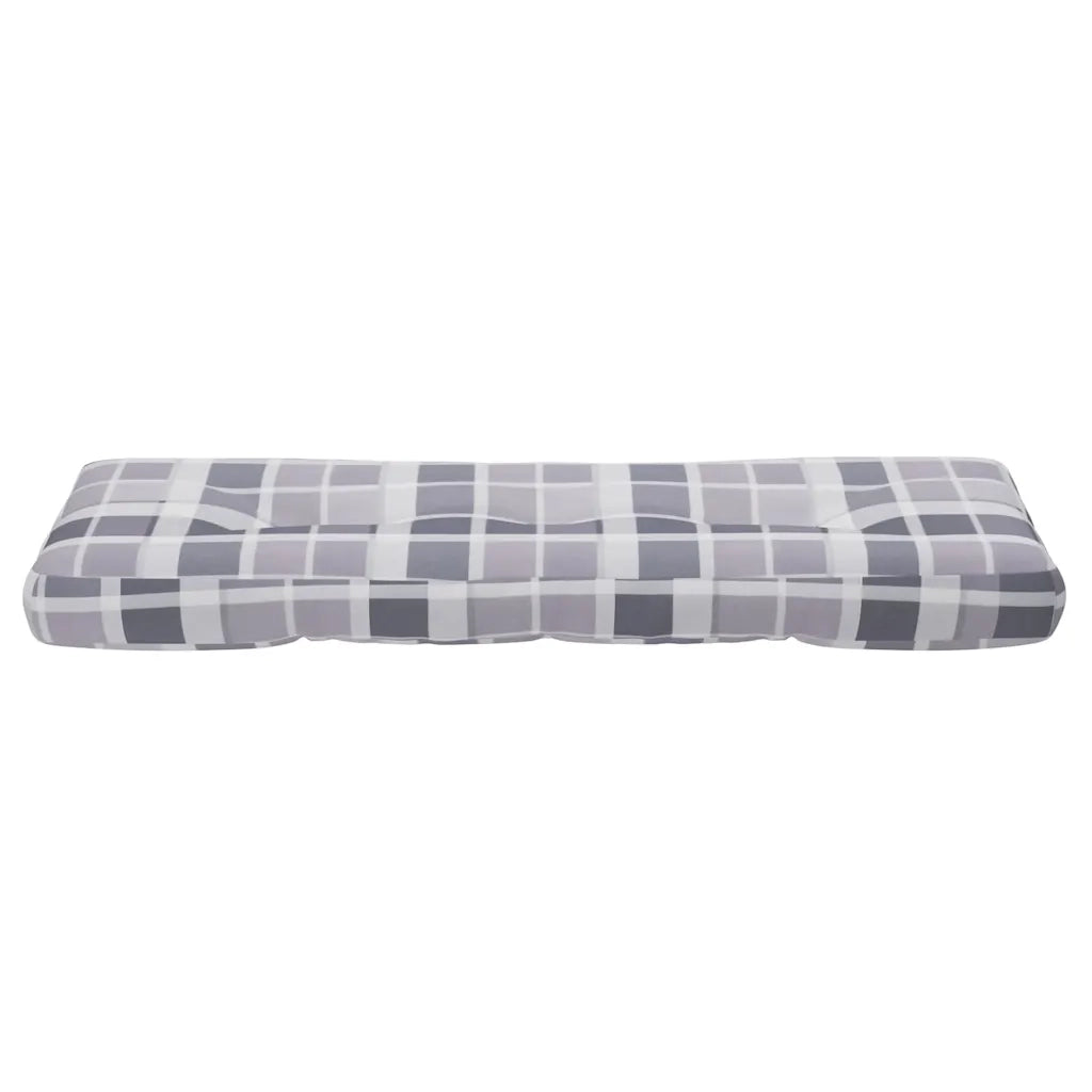 Cuscino per pallet | Cuscini per sedie a Quadri Grigi 120x40x12 cm in Tessuto