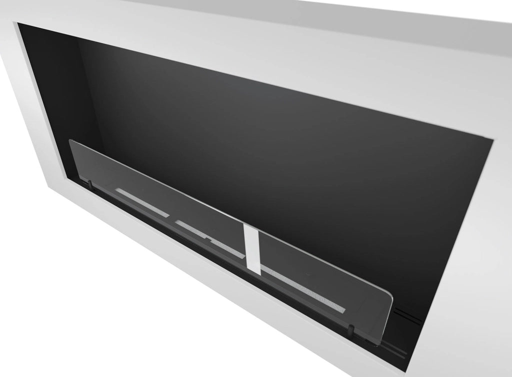 Camino a Bioetanolo da Parete 120x56x16,5 cm Murall 1200 Bianco con Vetro