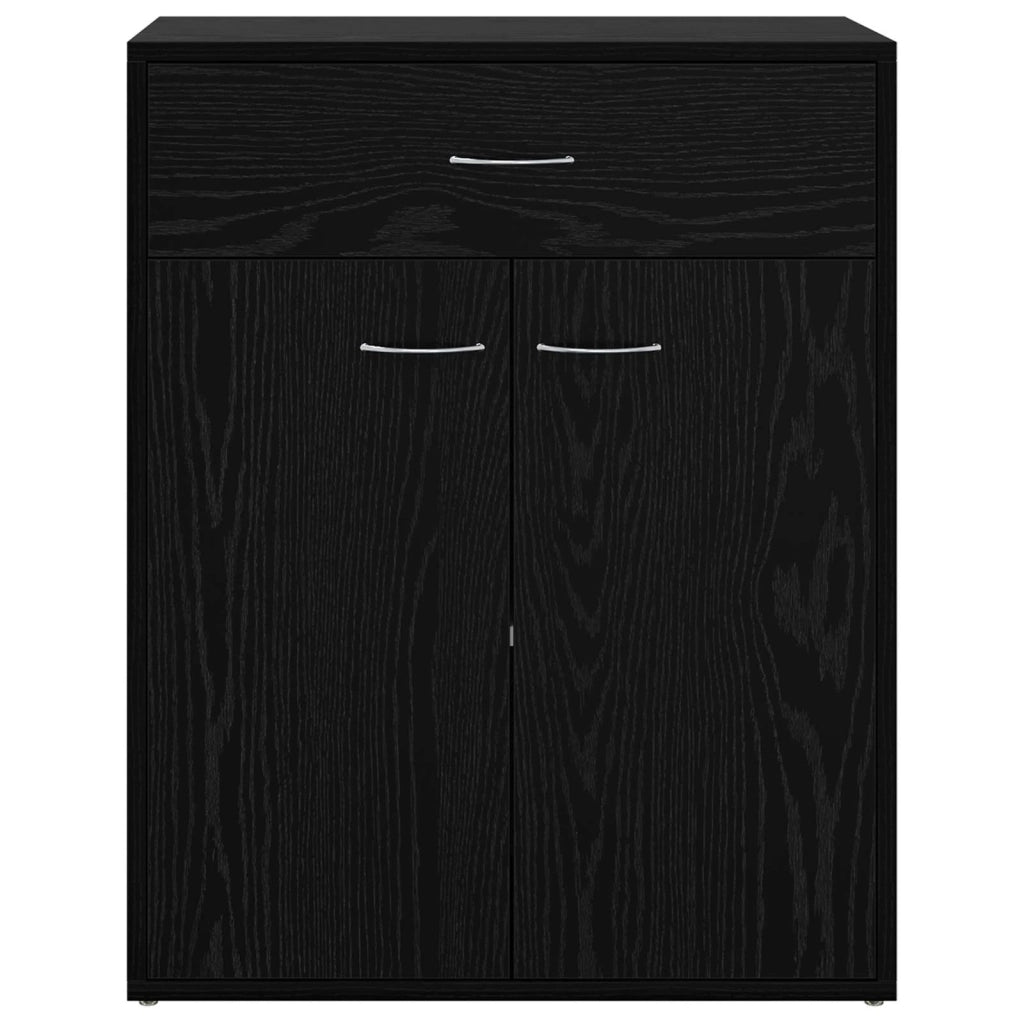 Credenza | Madia | Buffet da pranzo | Armadio da pranzo Rovere Nero 60 x 30 x 75 cm Legno multistrato