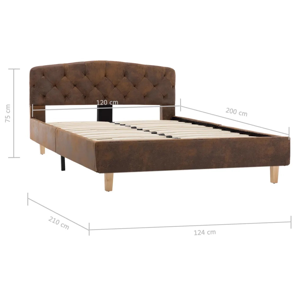 Giroletto-Struttura Letto Marrone in Similpelle Scamosciata 120x200 cm 992923