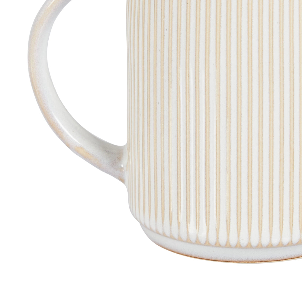Set di 4 tazze Beige chiaro in gres caolino fatto a mano con smalto reattivo Cucina Sala da pranzo