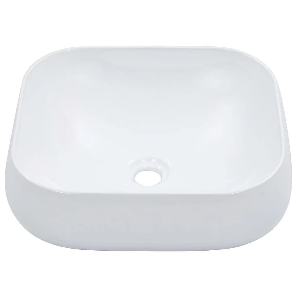 Lavabo da appoggio per l'interno del bagno cabina doccia cabina WC 44,5 x 39,5 cm ceramica bianca 02_0002614