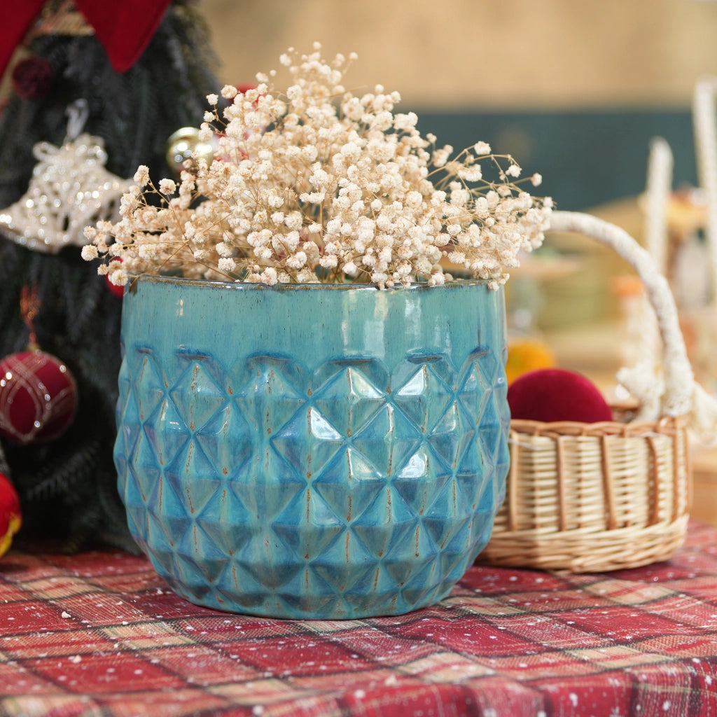 VASO Set da 3 pezzi in ceramica Ø36/29,5/21,5 cm blu turchese