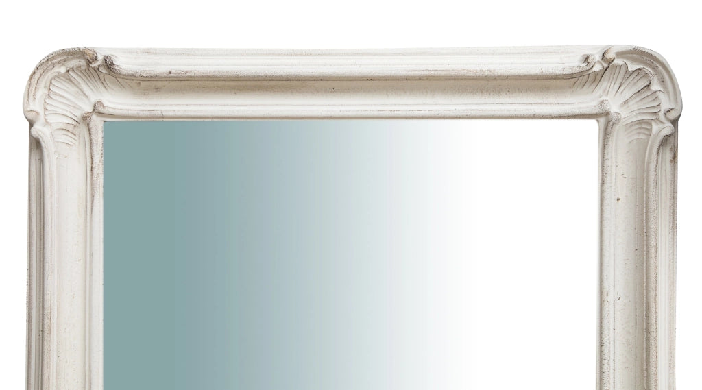 Biscottini SPECCHIERA DA PARETE VERTICALE/ORIZZONTALE IN LEGNO FINITURA BIANCO ANTICATO L64XPR5XH89 CM MADE IN ITALY