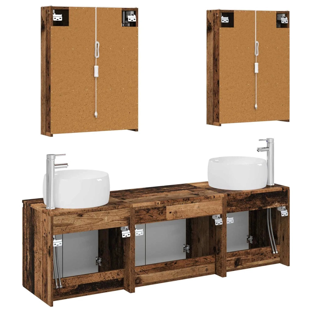 Set di Armadi da Bagno 5 pcs Legno antico Legno ingegnerizzato 3406533