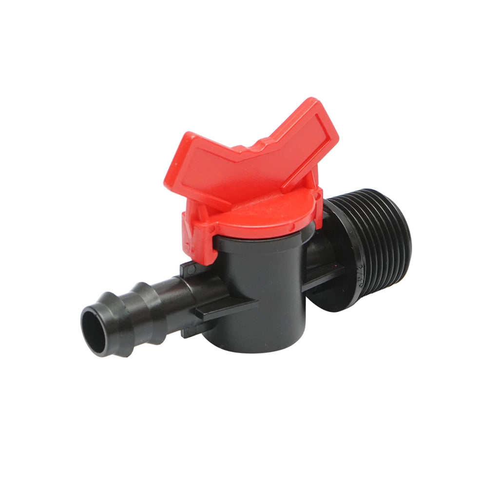 Rubinetto per tubo di gocciolamento D16mmx3/4 pollice con filettatura esterna per sistemi di irrigazione