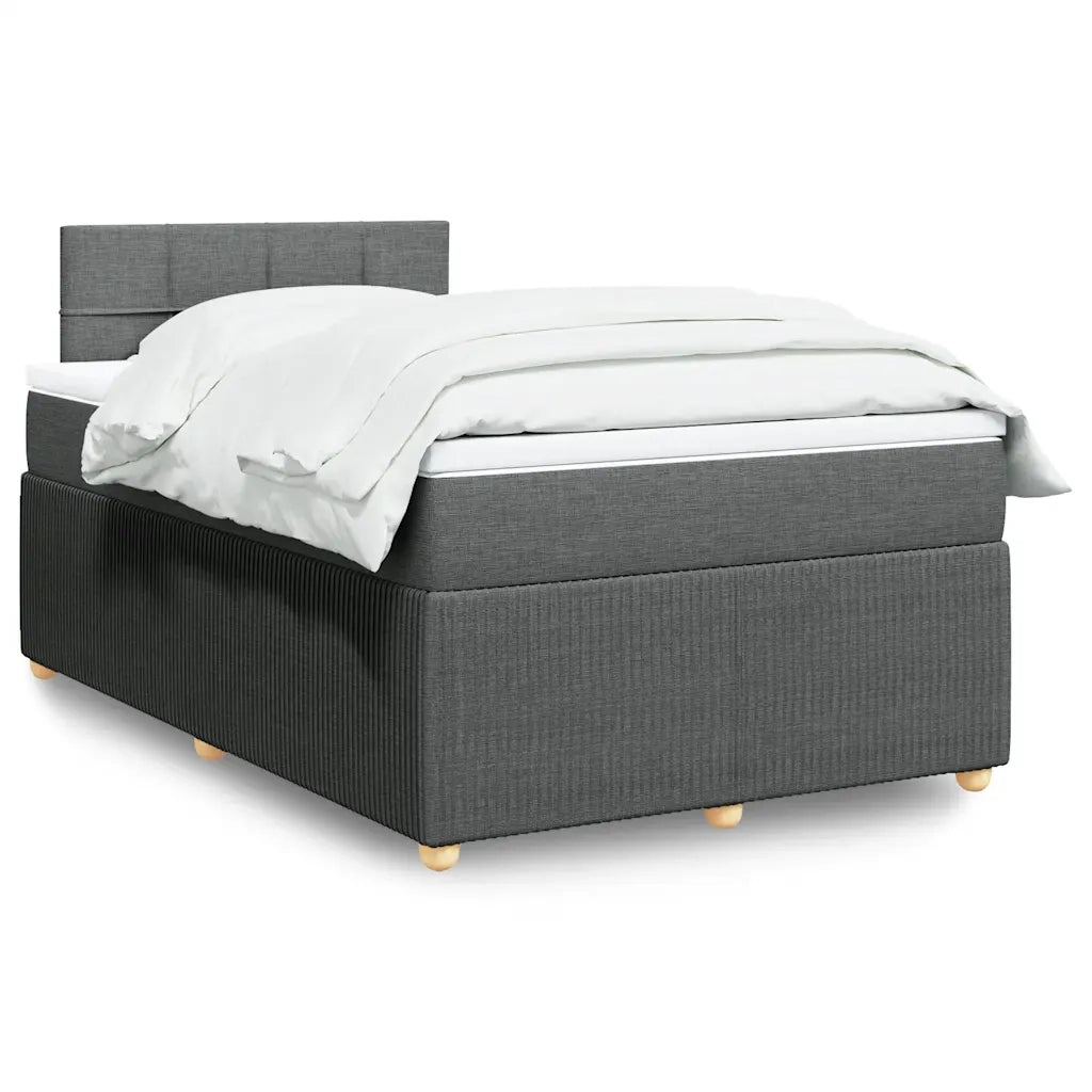 Giroletto a Molle con Materasso Grigio Scuro 120x200 cm Tessuto 3289724