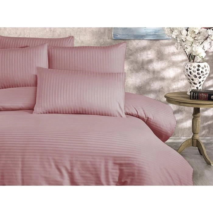 Completo letto - 1 copripiumino 220 x 240 cm + 2 federe 60 x 60 cm - 80% cotone, 20% poliestere - Cipria