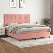 Giroletto a Molle con Materasso Rosa 160x200 cm in Vellutocod mxl 75837