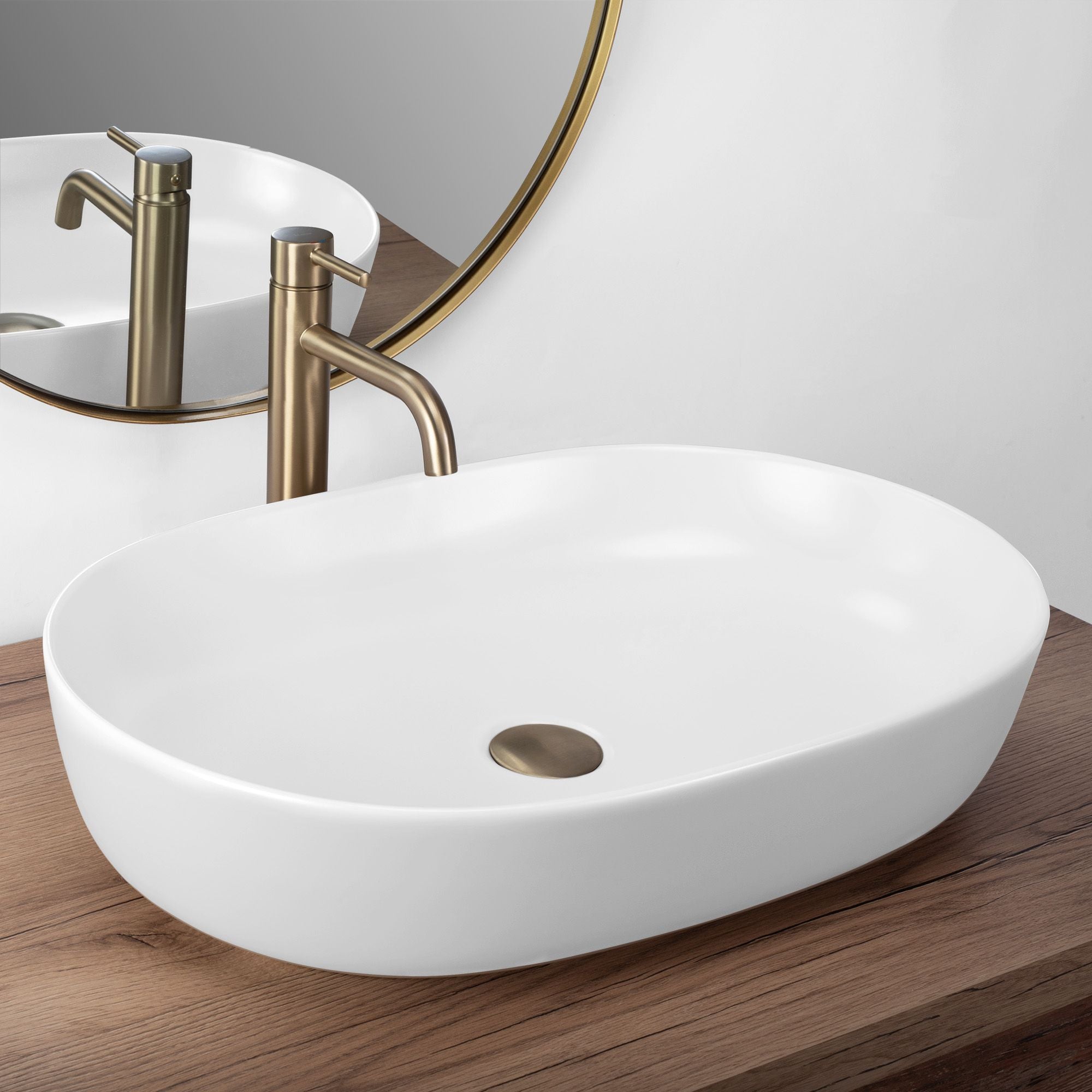 Lavabo Da Appoggio Rea Cleo 61 White Matt