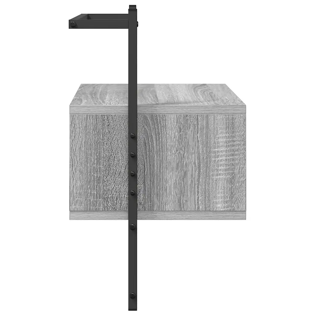 Comodino | Armadio da Notte | Mobiletto da notte a Muro Grigio Sonoma 35x30x51 cm Legno Multistrato